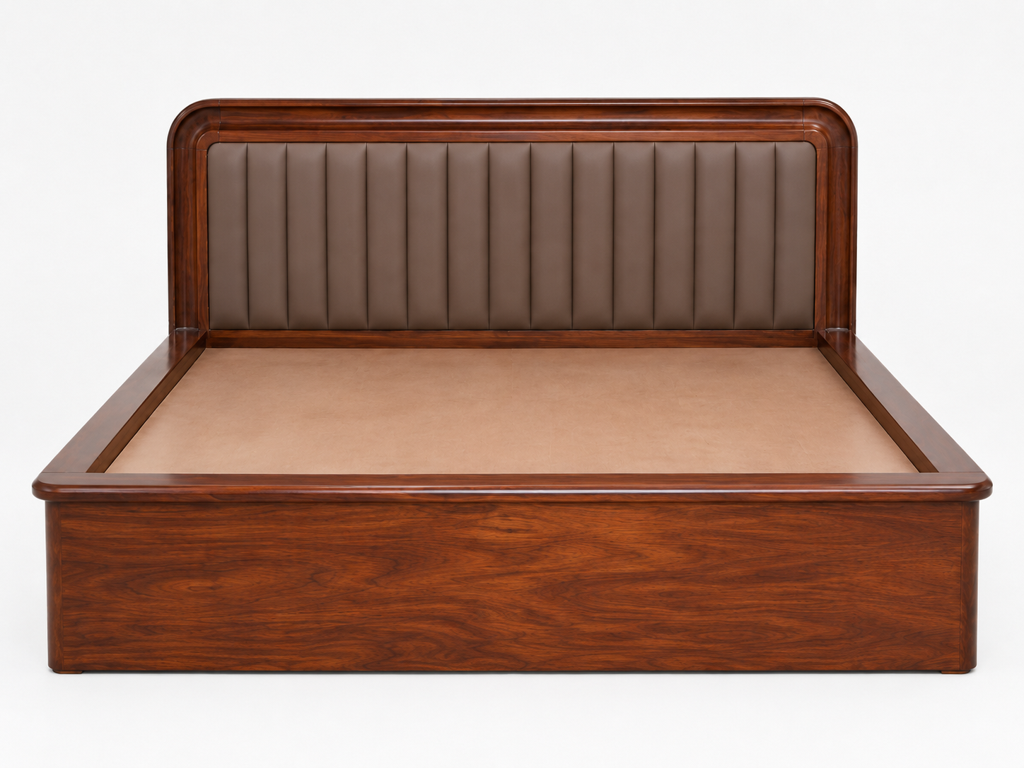 Contemporary Solid Wood Upholstered Panel Bed