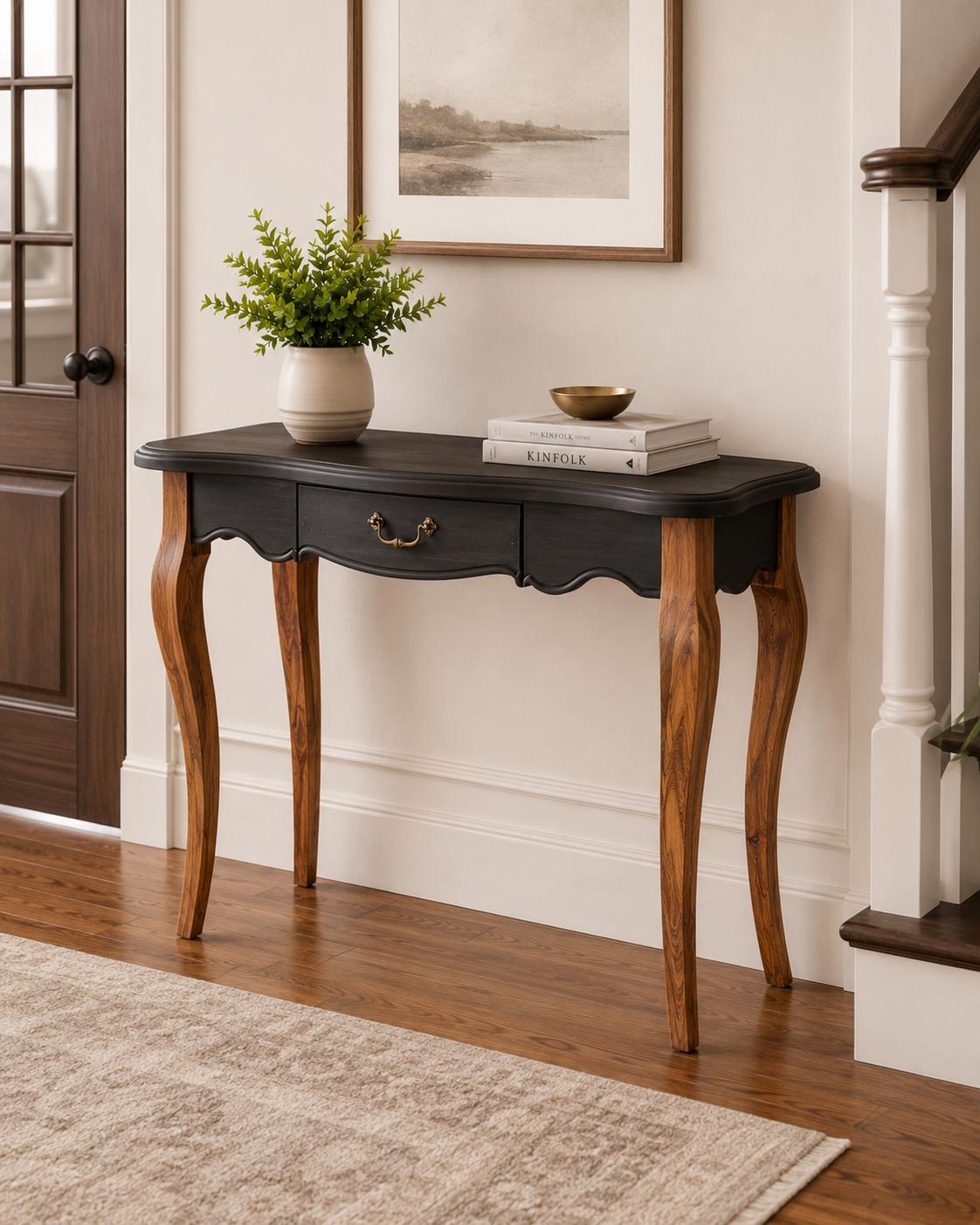 Élan Two-Tone Solid Wood Console Table