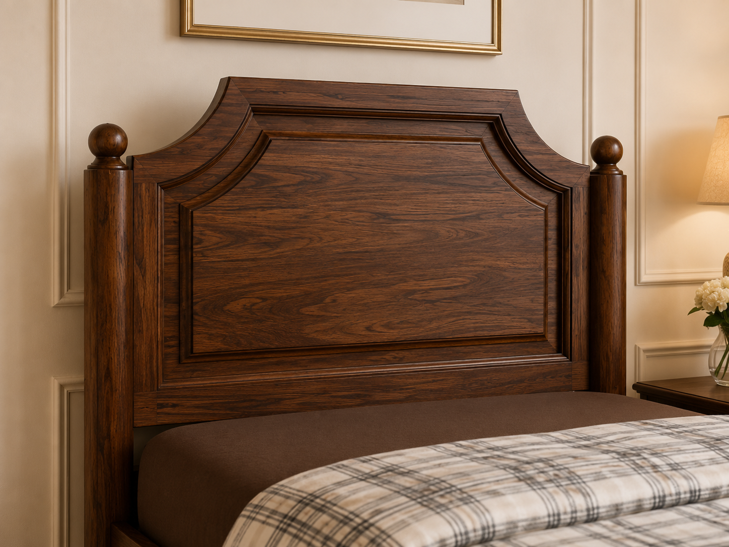 Heritage Solid Wood Single Bed with Paneled Headboard