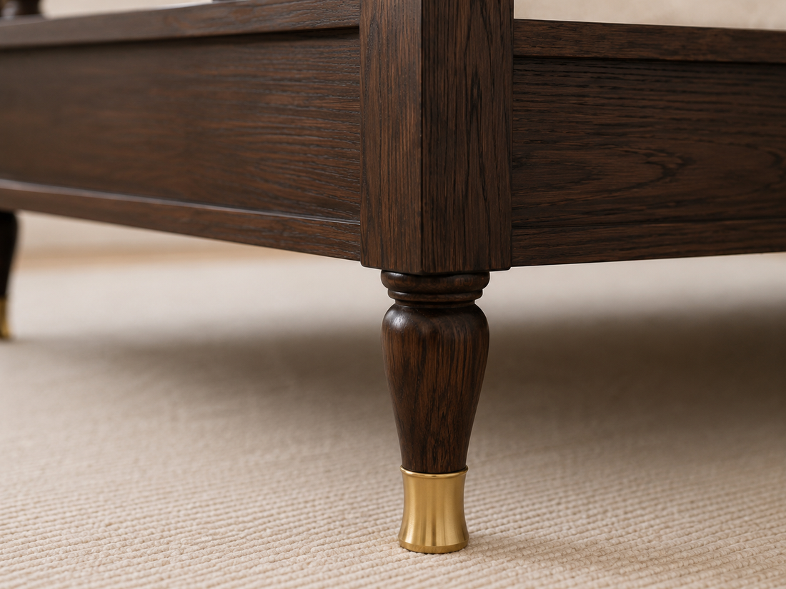 Classic Solid Wood Single Bed with Turned Spindle Headboard