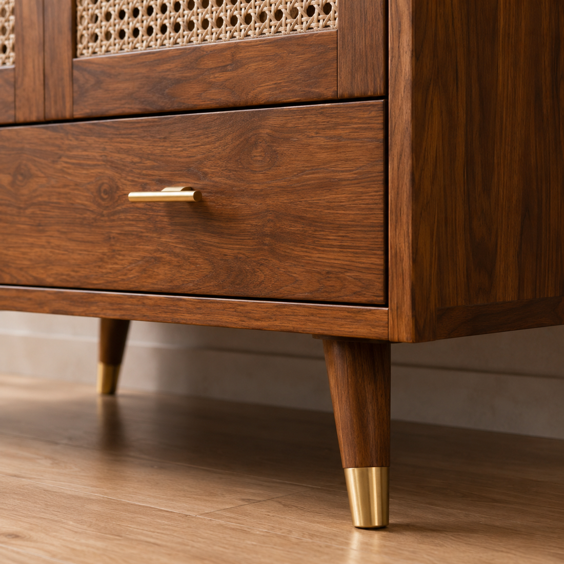 Solid Wood Cane Storage Cabinet