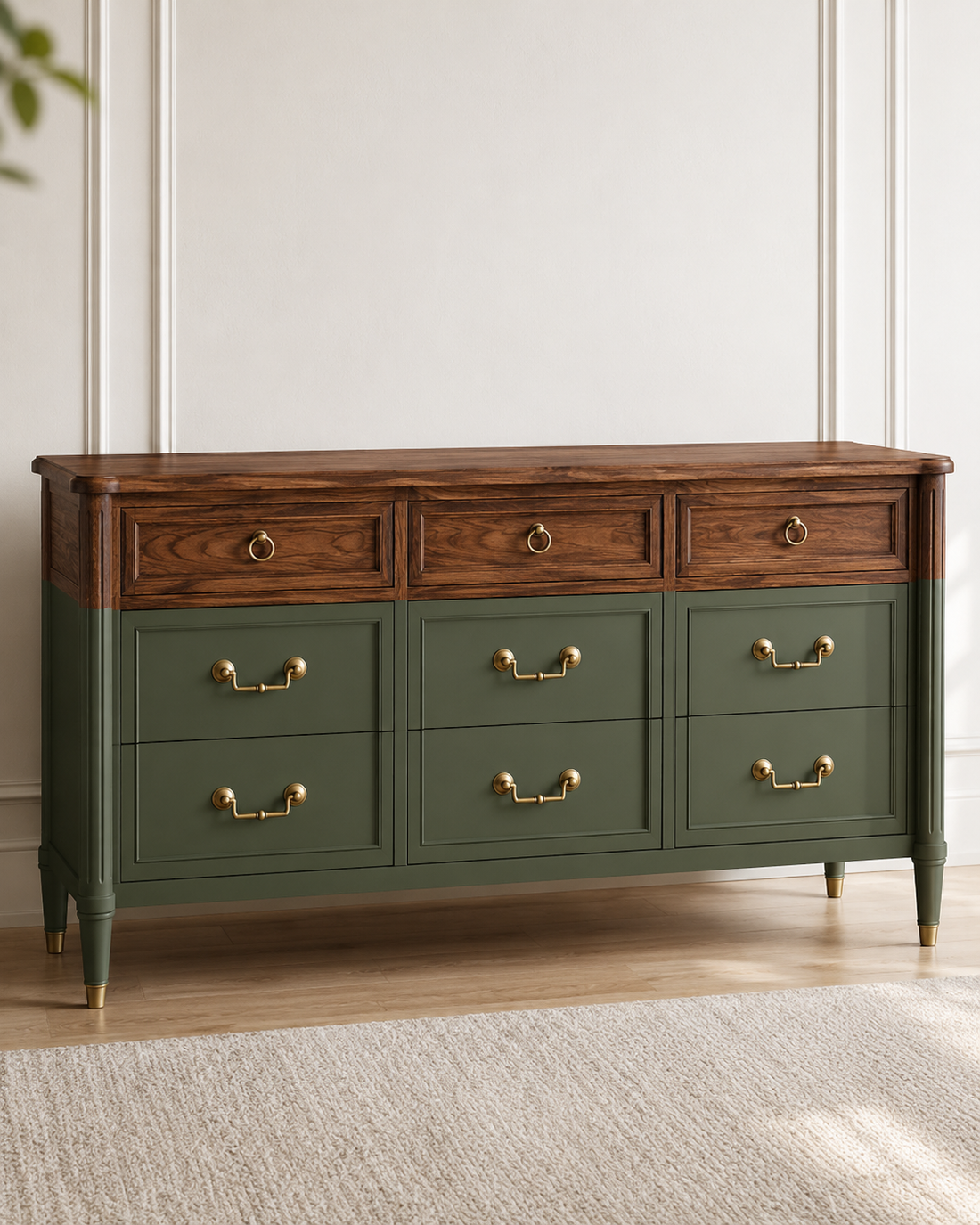 Olive Crest Solid Wood Sideboard