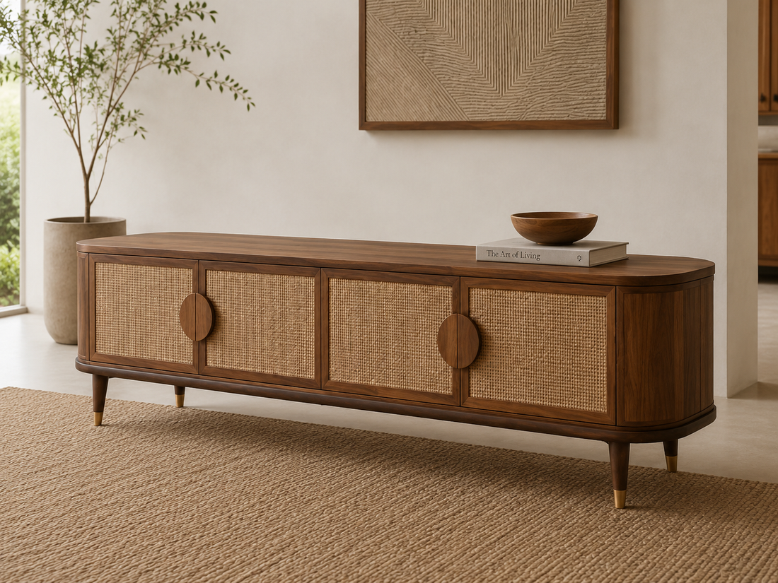 Haven Cane Solid Wood Sideboard