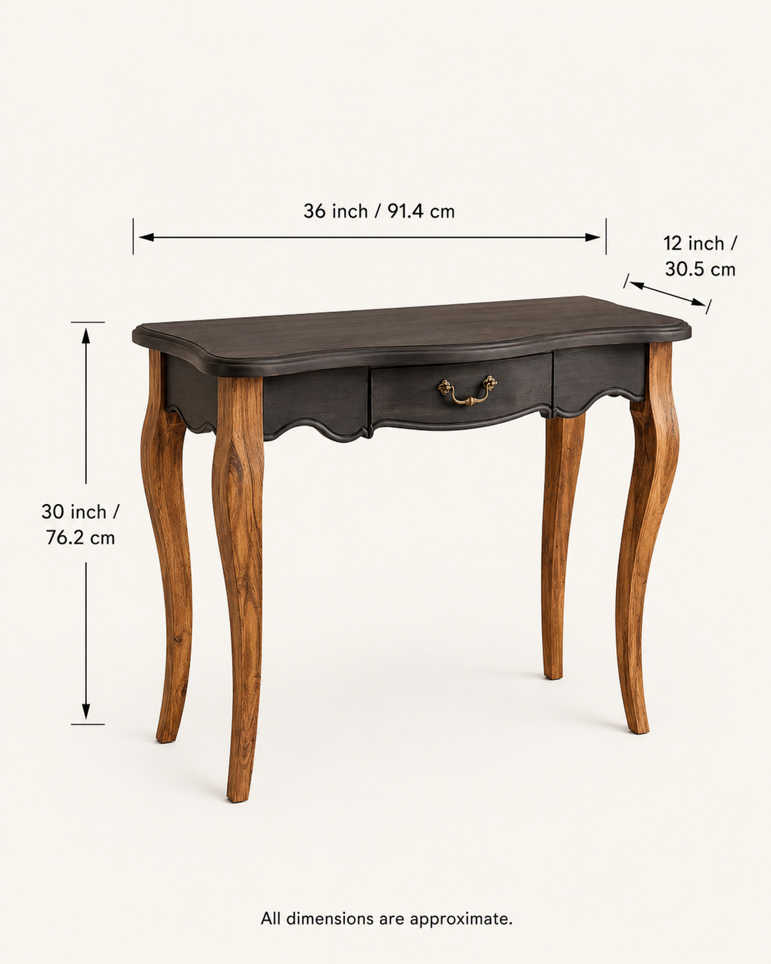 Élan Two-Tone Solid Wood Console Table