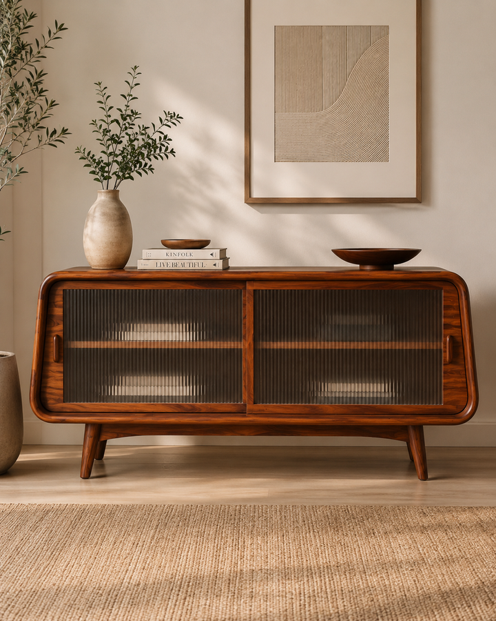 Nordic Glass Door TV Unit