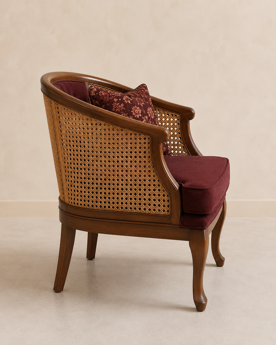 Classic Cane Back Lounge Accent Chair