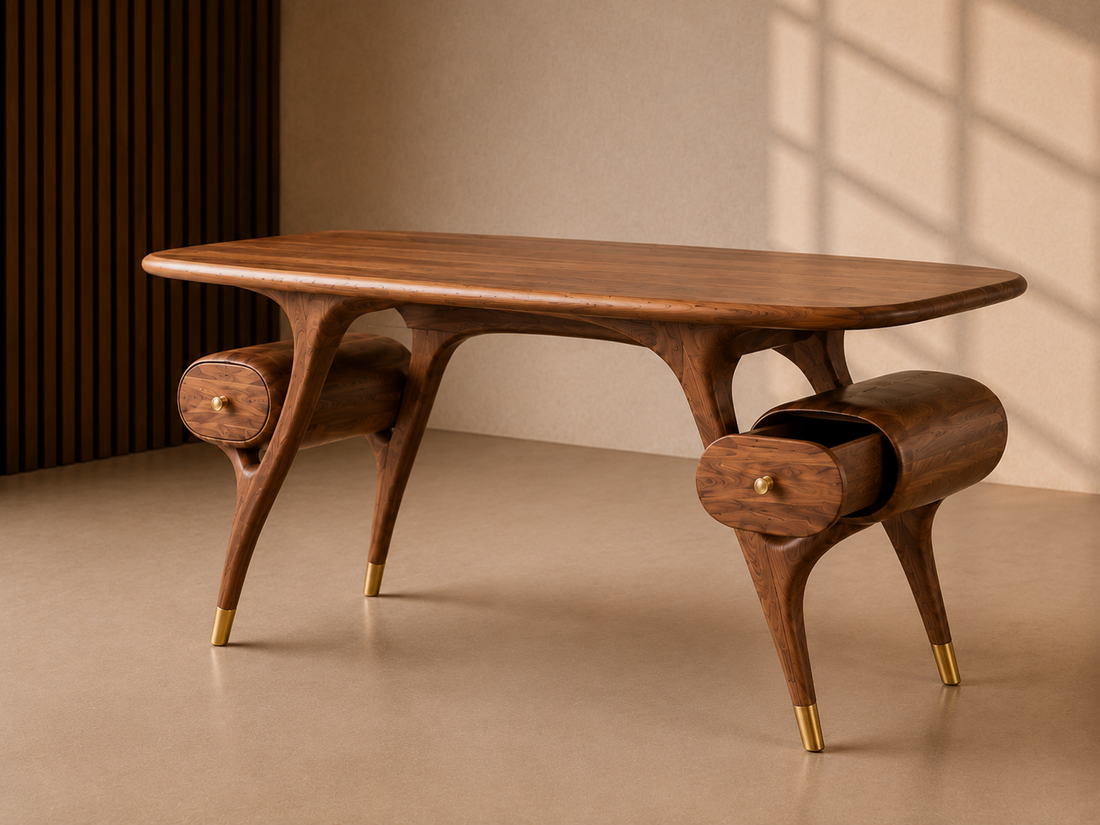 Solid Wood Oval Dining Table with Drawer Chairs