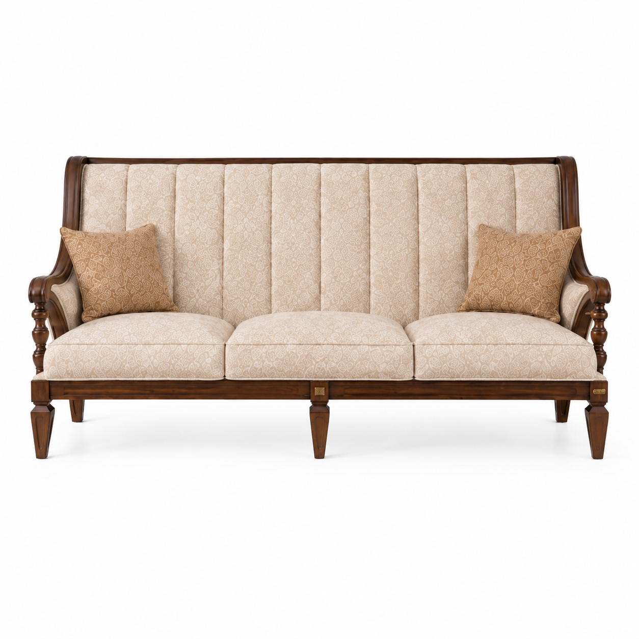 Luxury Classic Wooden Living Room Sofa Set (3+1+1)