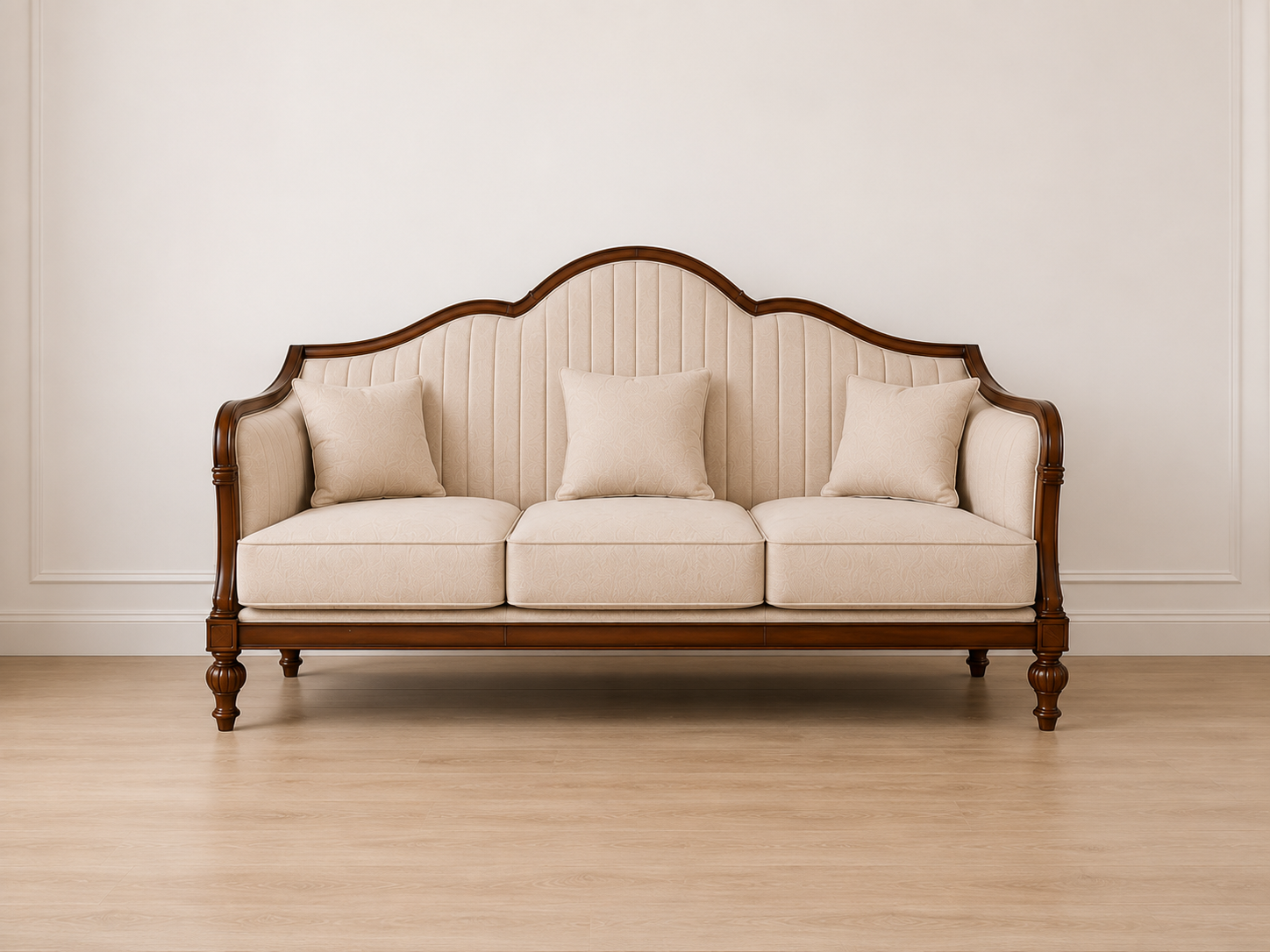 Classic Wooden Living Room Sofa Set (3+1+1)