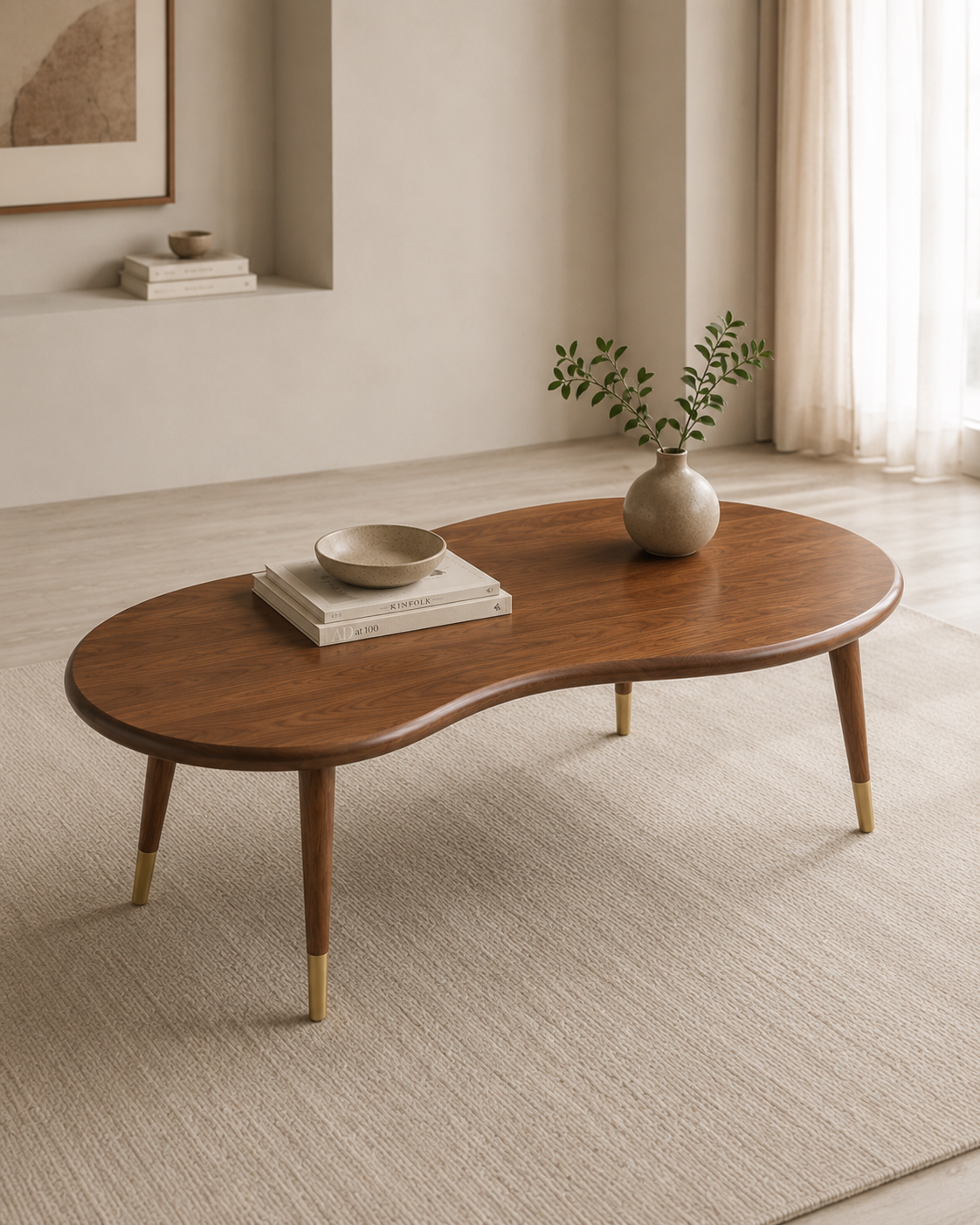 Pebble Edge Solid Wood Coffee Table