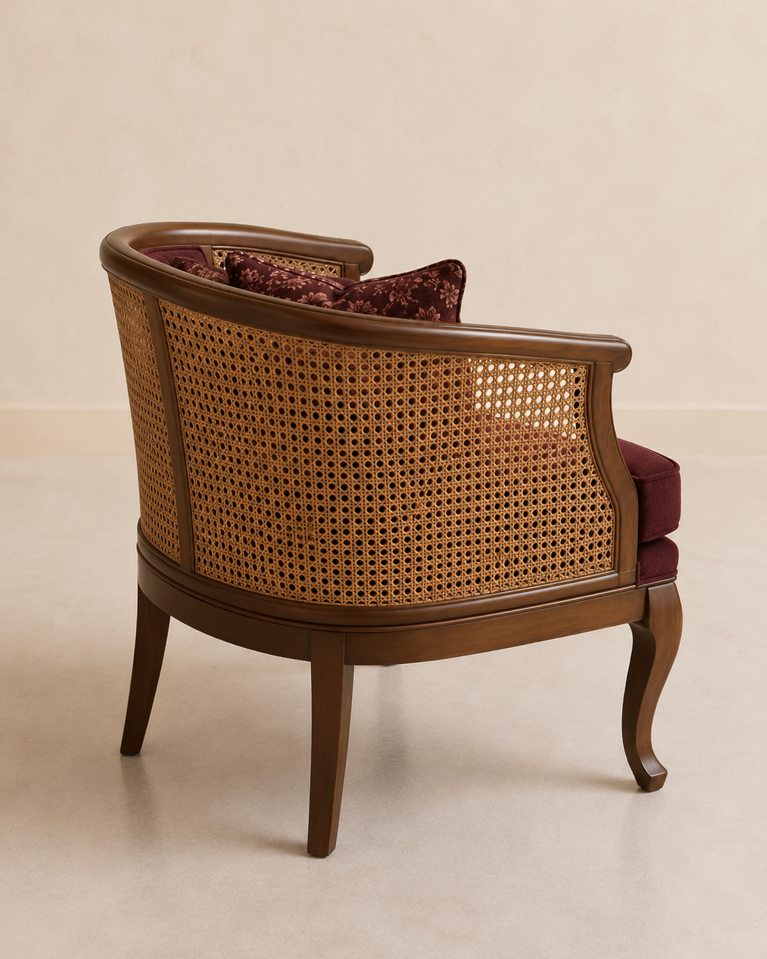 Classic Cane Back Lounge Accent Chair
