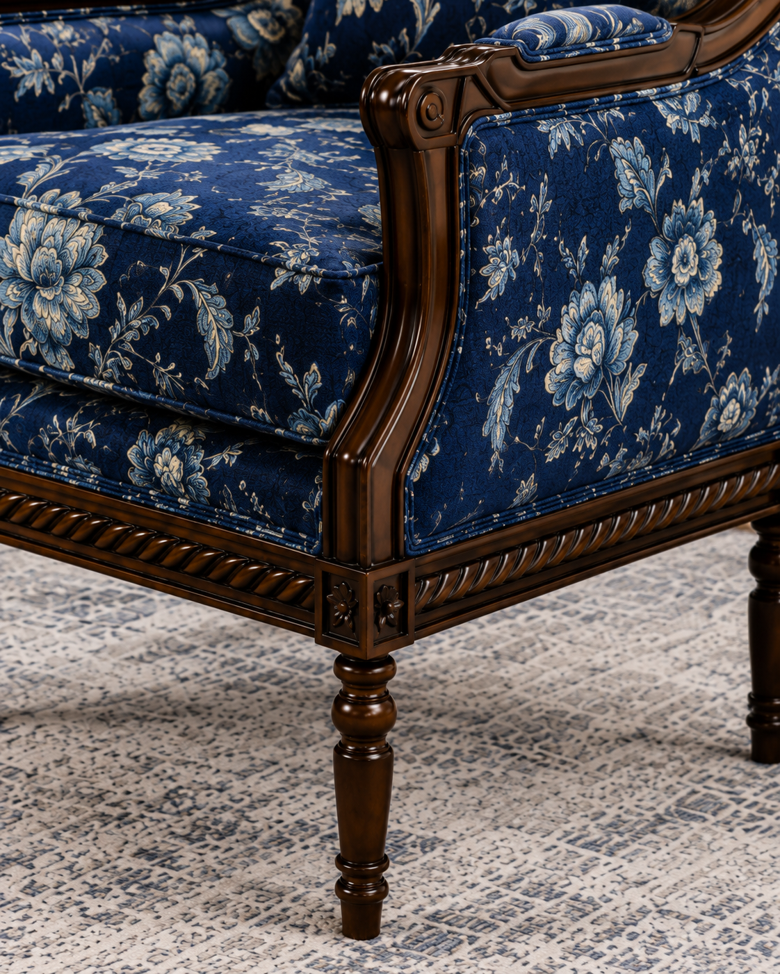 Heritage Floral Upholstered Lounge Chair