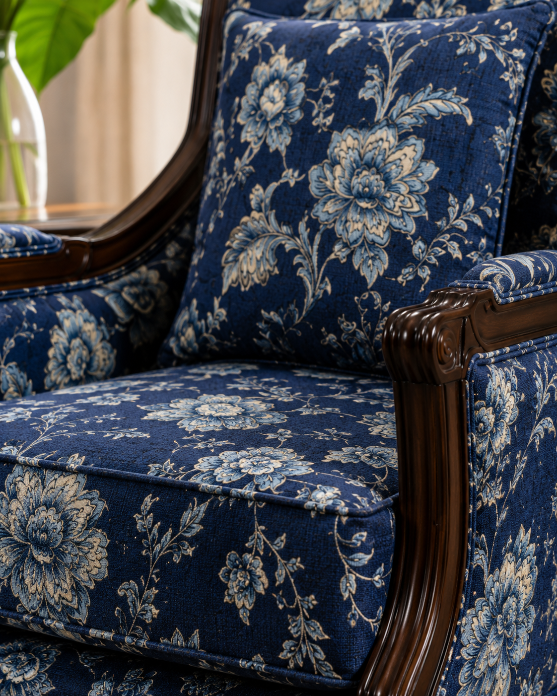 Heritage Floral Upholstered Lounge Chair