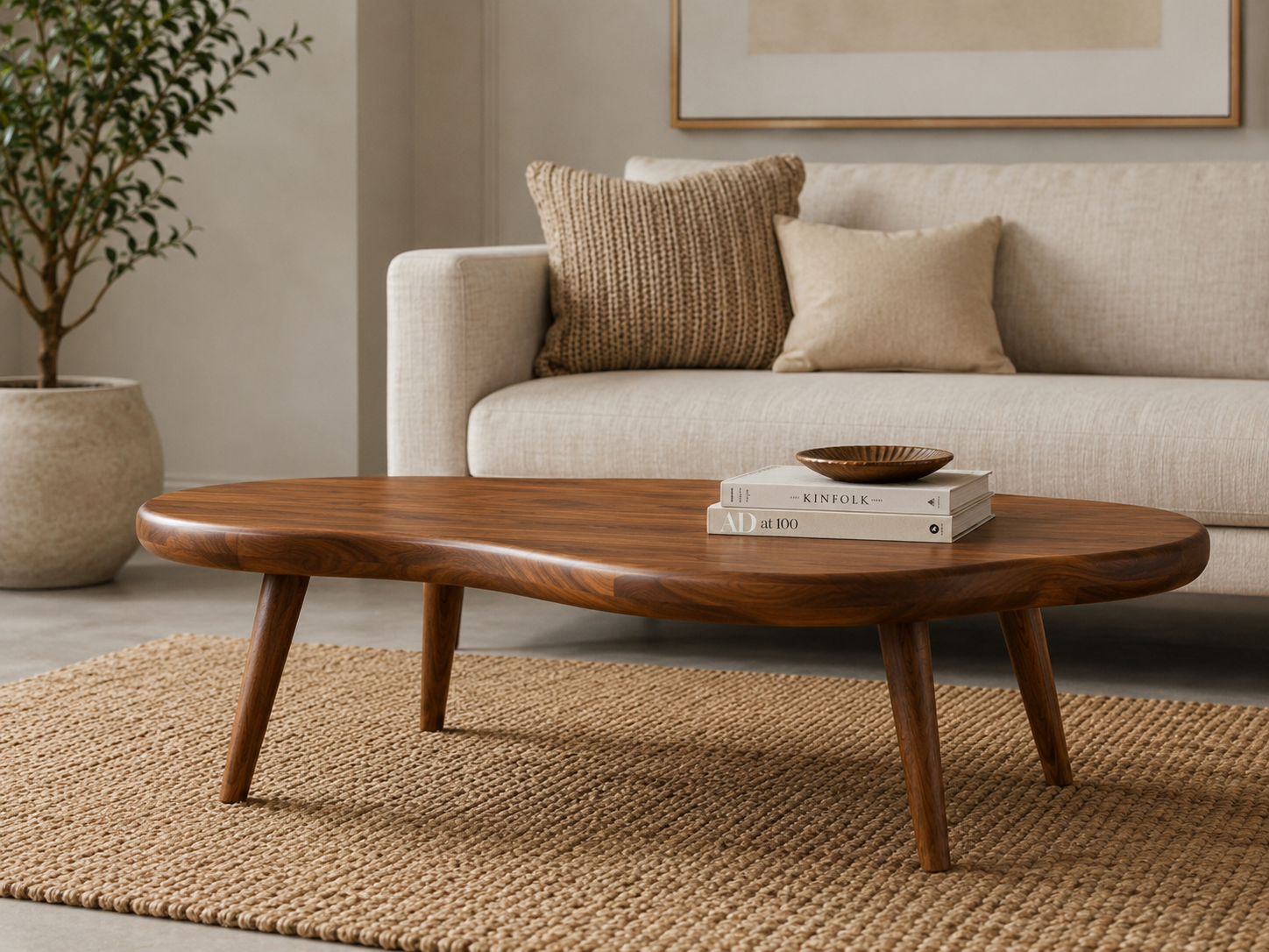 Pebble Edge Solid Wood Coffee Table