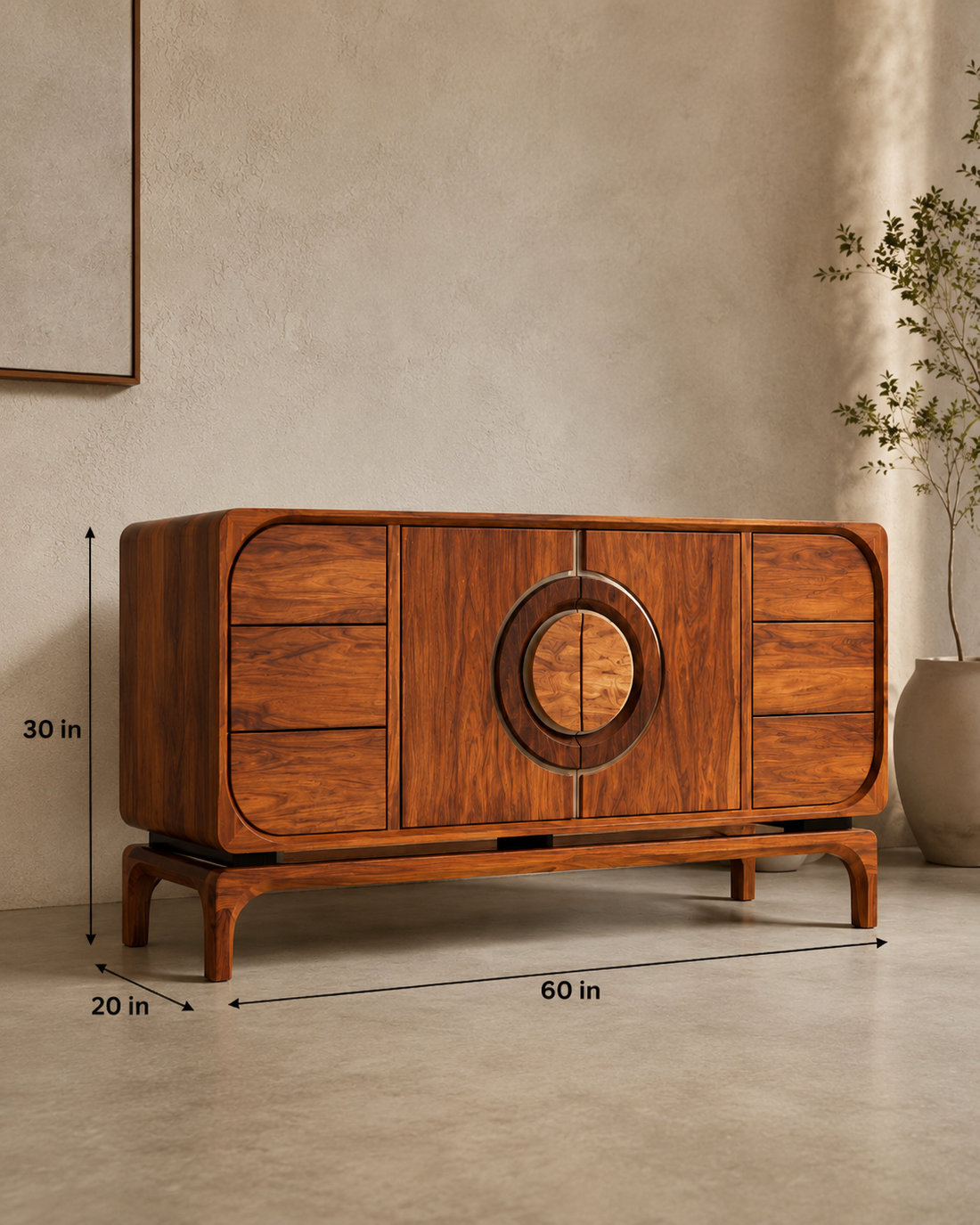 Nova Arc Solid Wood Sideboard