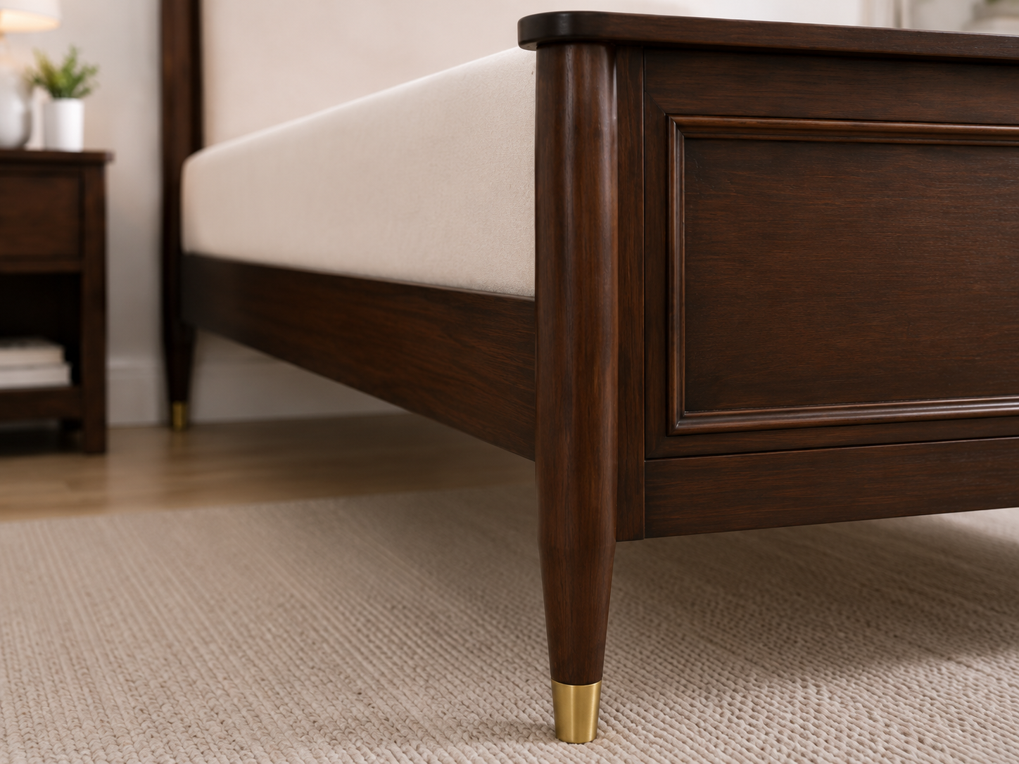 Heritage Solid Wood Single Bed with Paneled Headboard