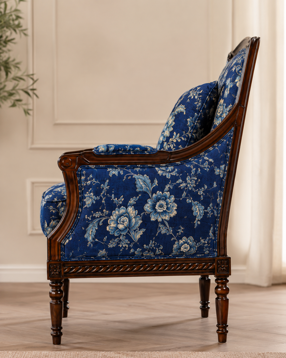Heritage Floral Upholstered Lounge Chair
