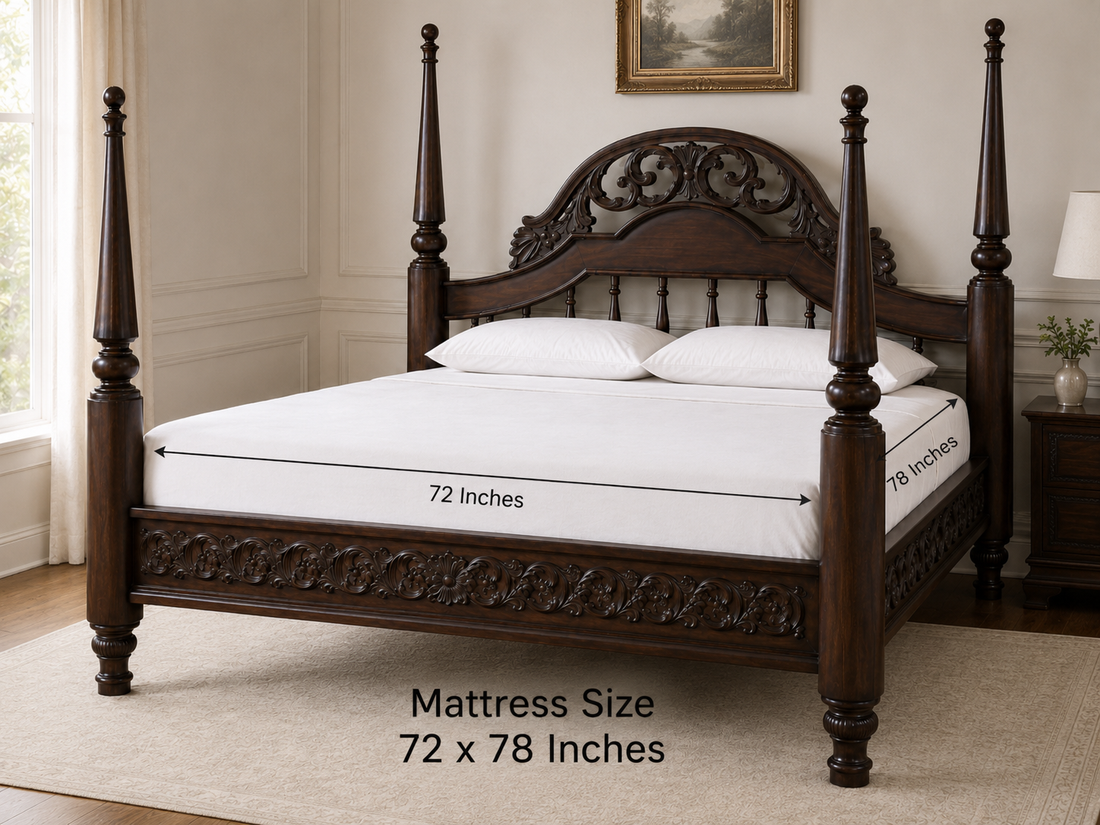 Regal Carved Four Poster Bed