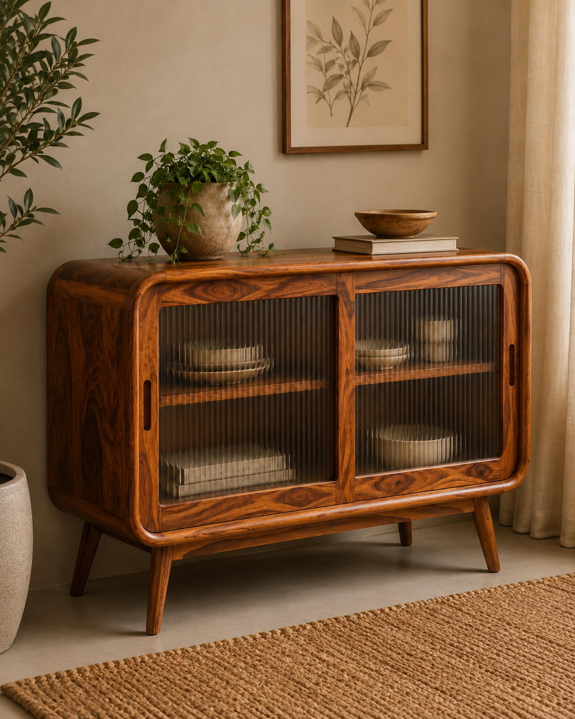 Aurora Solid Wood Crockery Cabinet