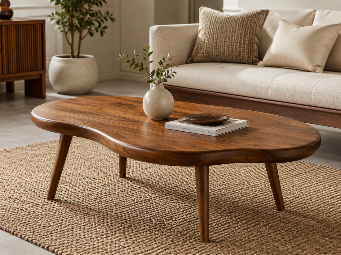 Pebble Edge Solid Wood Coffee Table