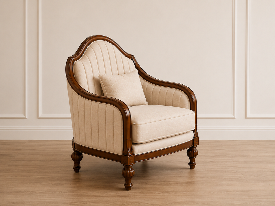 Classic Wooden Living Room Sofa Set (3+1+1)