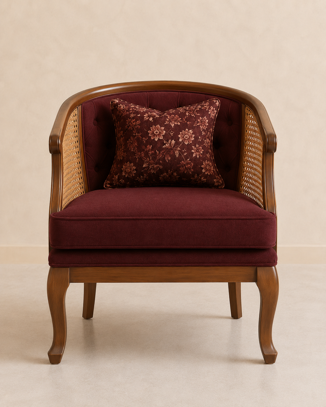 Classic Cane Back Lounge Accent Chair