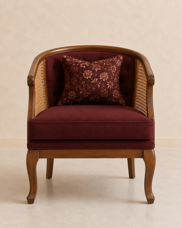 Classic Cane Back Lounge Accent Chair