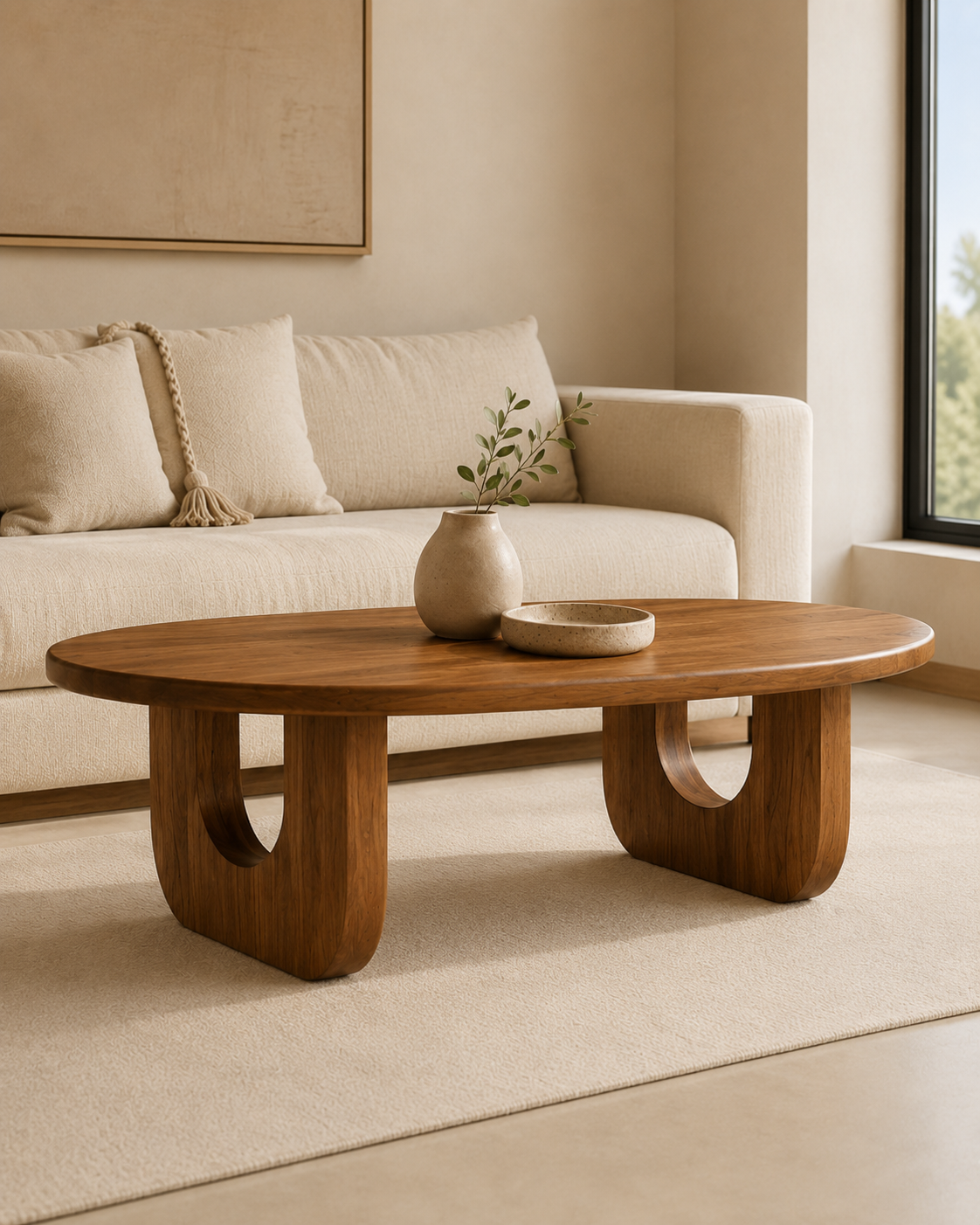 Aurelia Sculpted Solid Wood Coffee Table