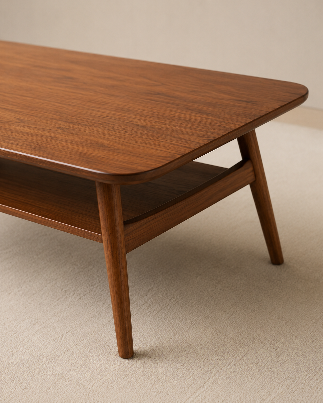 Nova Solid Wood Coffee Table with Open Shelf