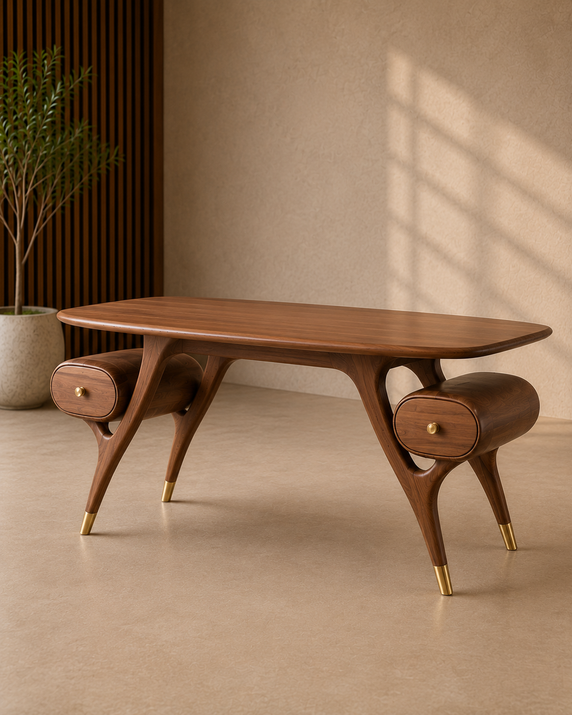 Solid Wood Oval Dining Table with Drawer Chairs