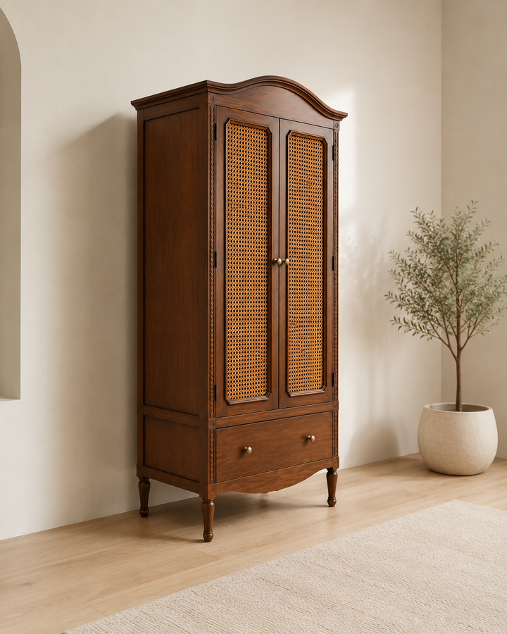 Solid Wood Cane Storage Cabinet