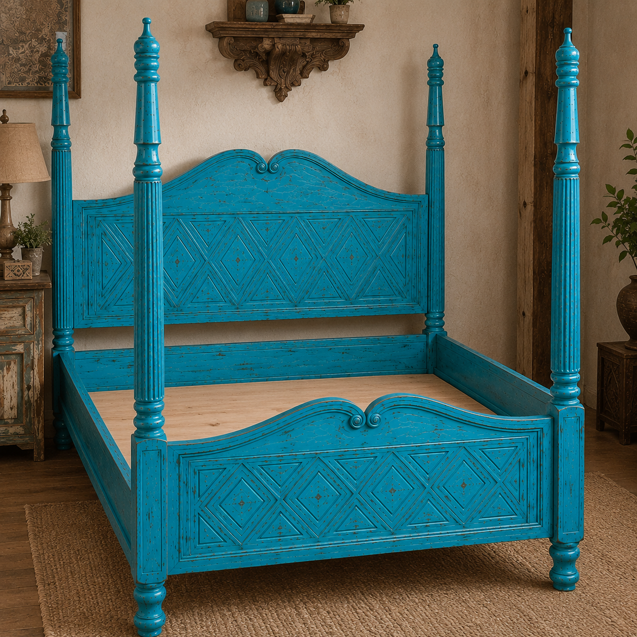 Azure Haven Four Poster Bed