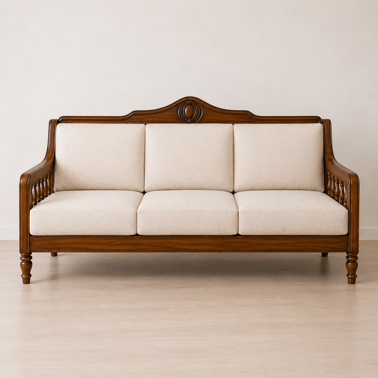 Classic Solid Wood Living Room Sofa Set (3+1+1)
