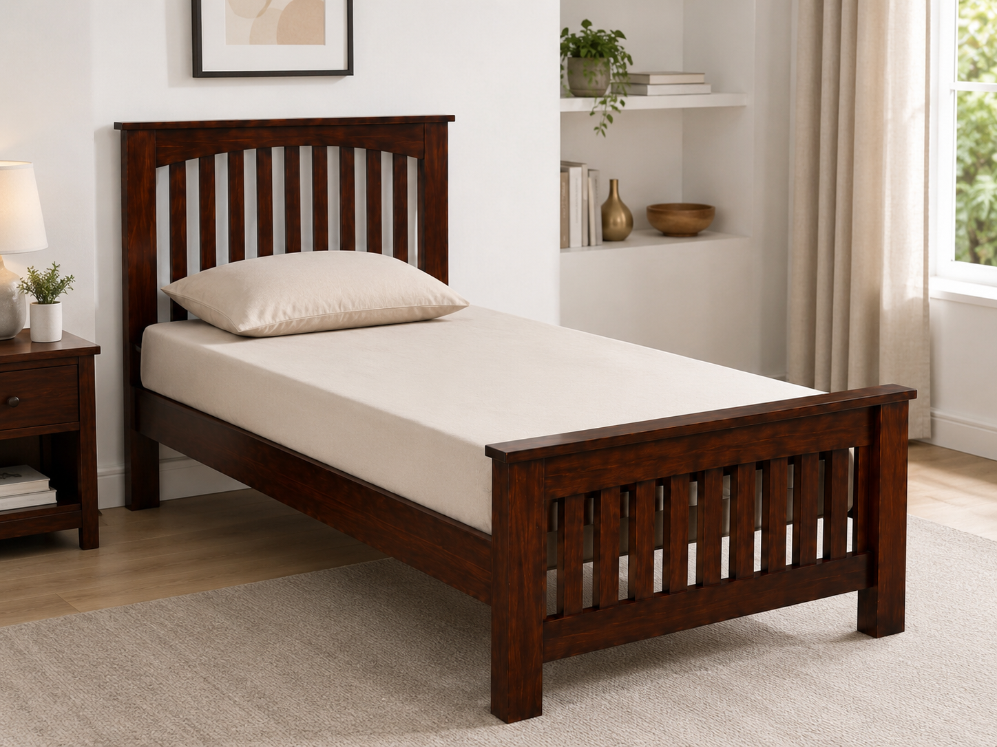 Classic Solid Wood Single Bed