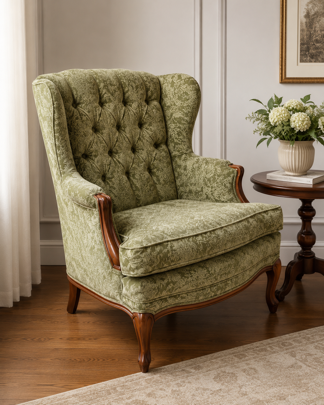 Classic Tufted Wingback Lounge Chair