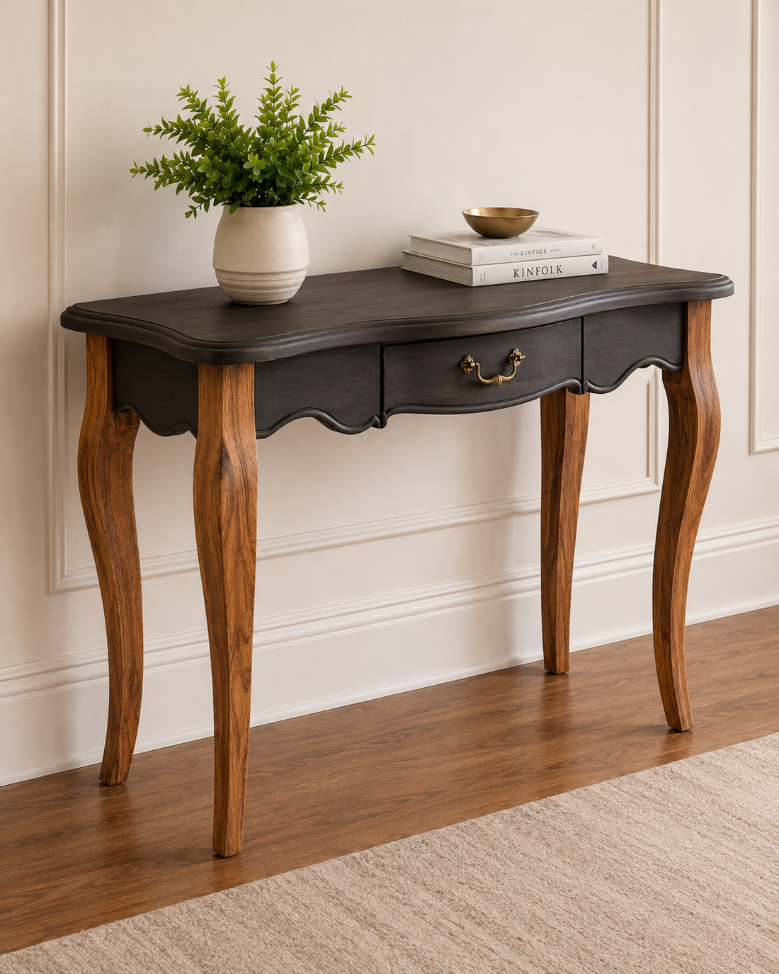 Élan Two-Tone Solid Wood Console Table