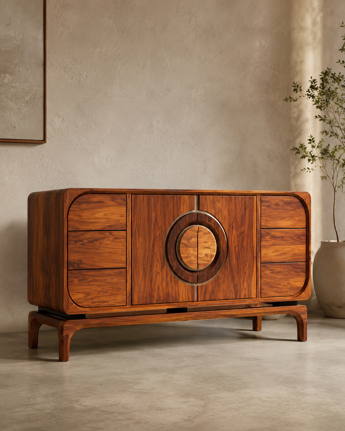 Nova Arc Solid Wood Sideboard
