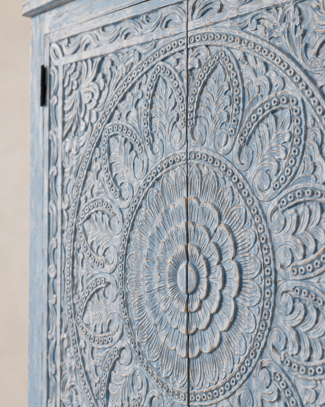 Azure Mandala Hand-Carved Wardrobe