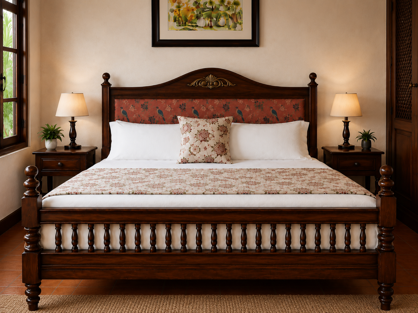 Regal Carved Spindle Poster Bed