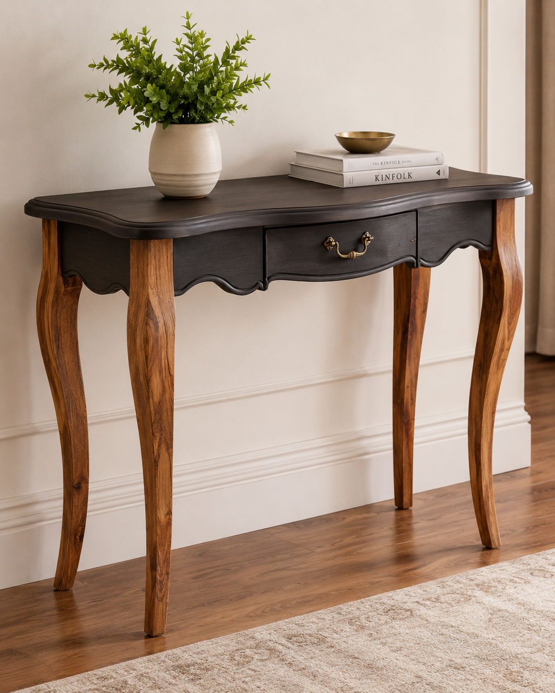 Élan Two-Tone Solid Wood Console Table