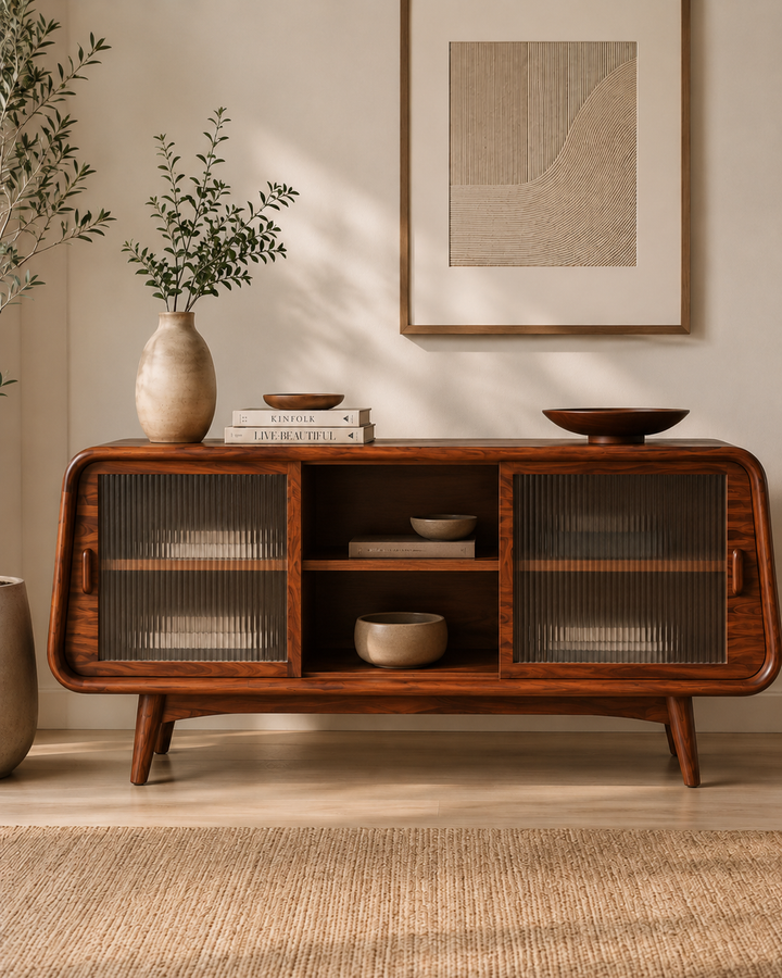 Nordic Glass Door TV Unit