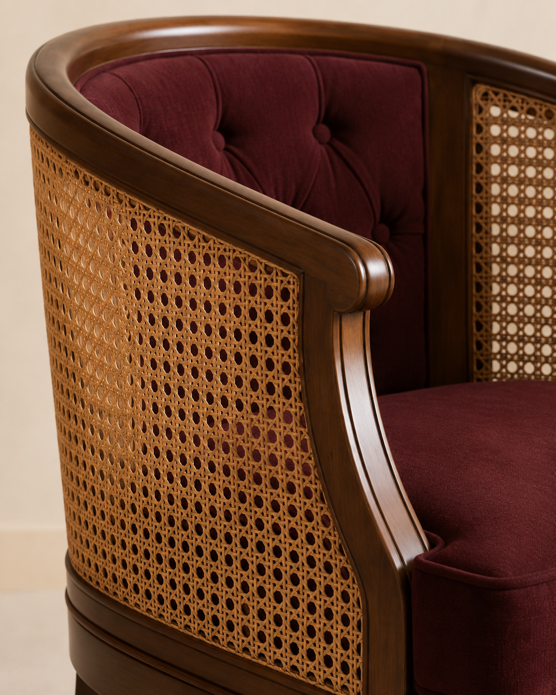 Classic Cane Back Lounge Accent Chair