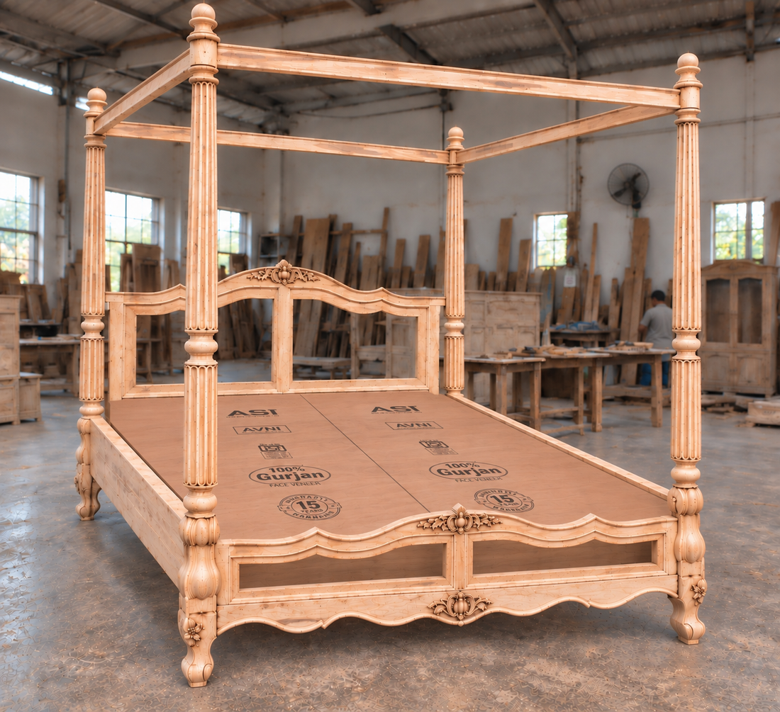 : Royal Haven Heritage Four Poster Cane Bed
