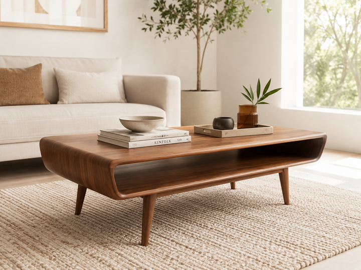 Luna Modern Solid Wood Coffee Table