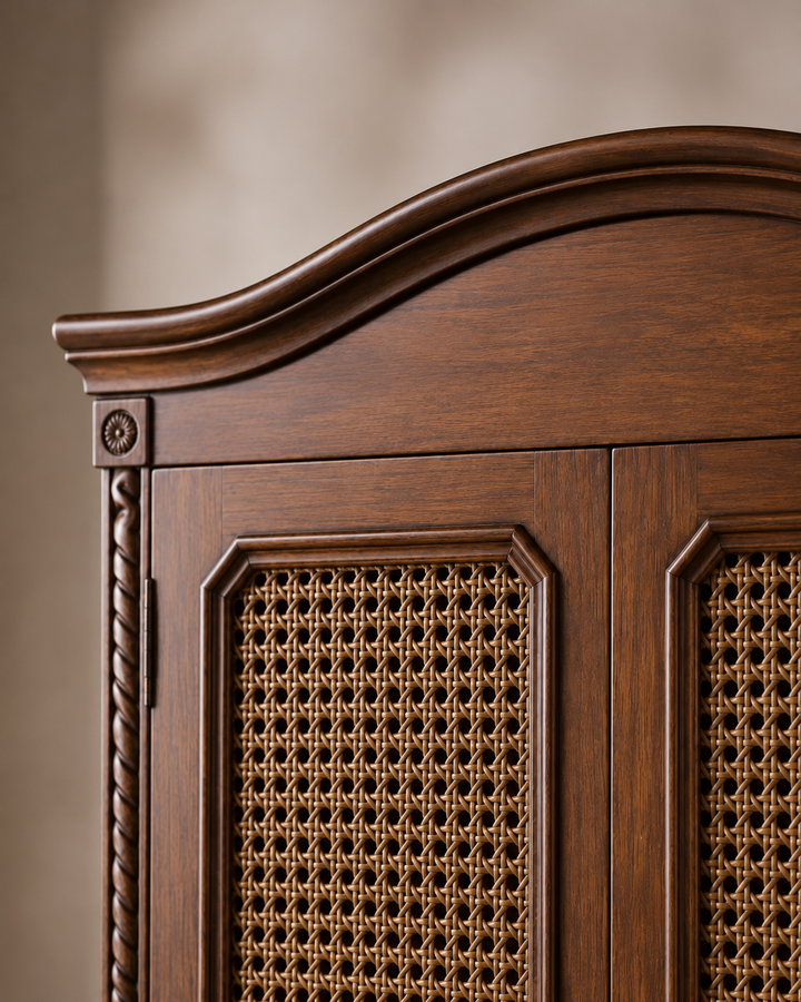 Solid Wood Cane Storage Cabinet