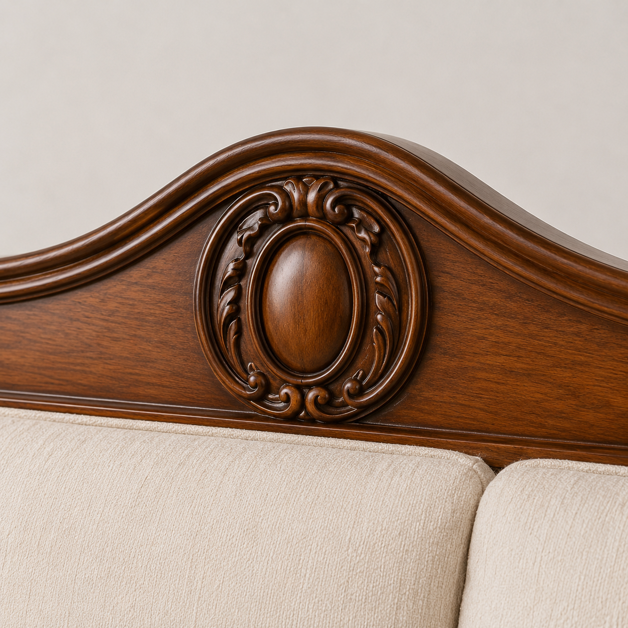 Classic Solid Wood Living Room Sofa Set (3+1+1)