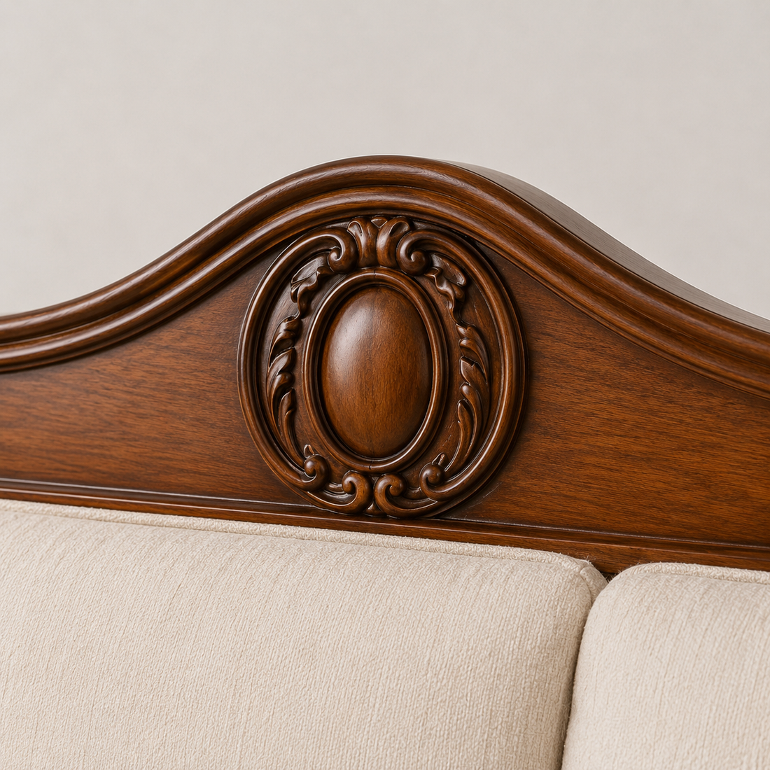 Classic Solid Wood Living Room Sofa Set (3+1+1)
