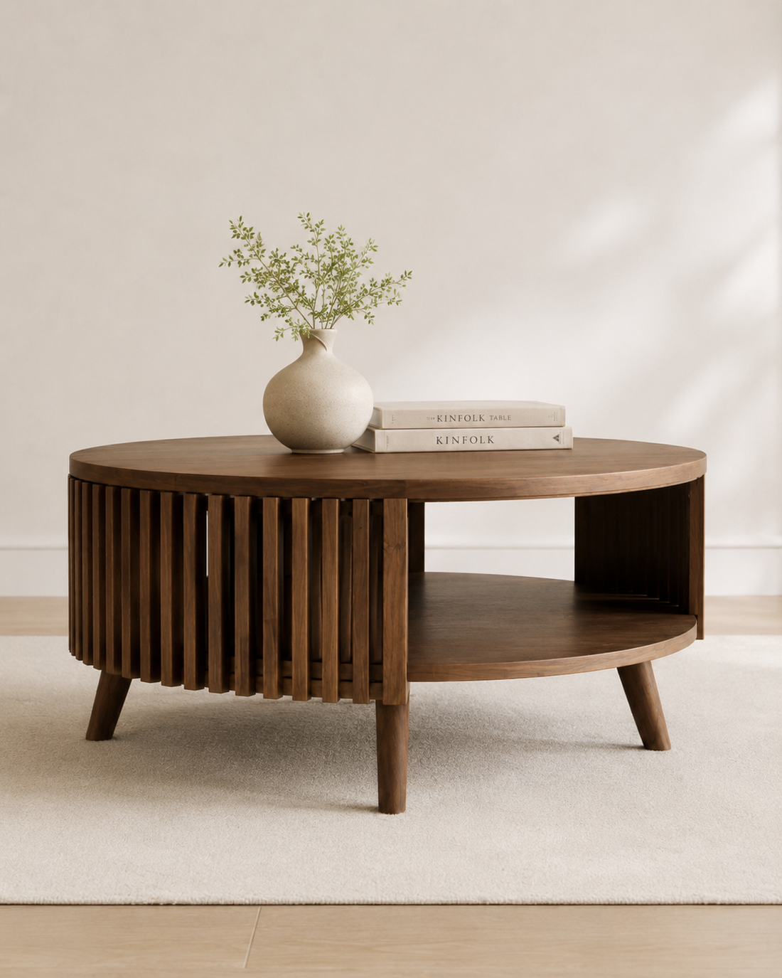 Luna Fluted Solid Wood Coffee Table
