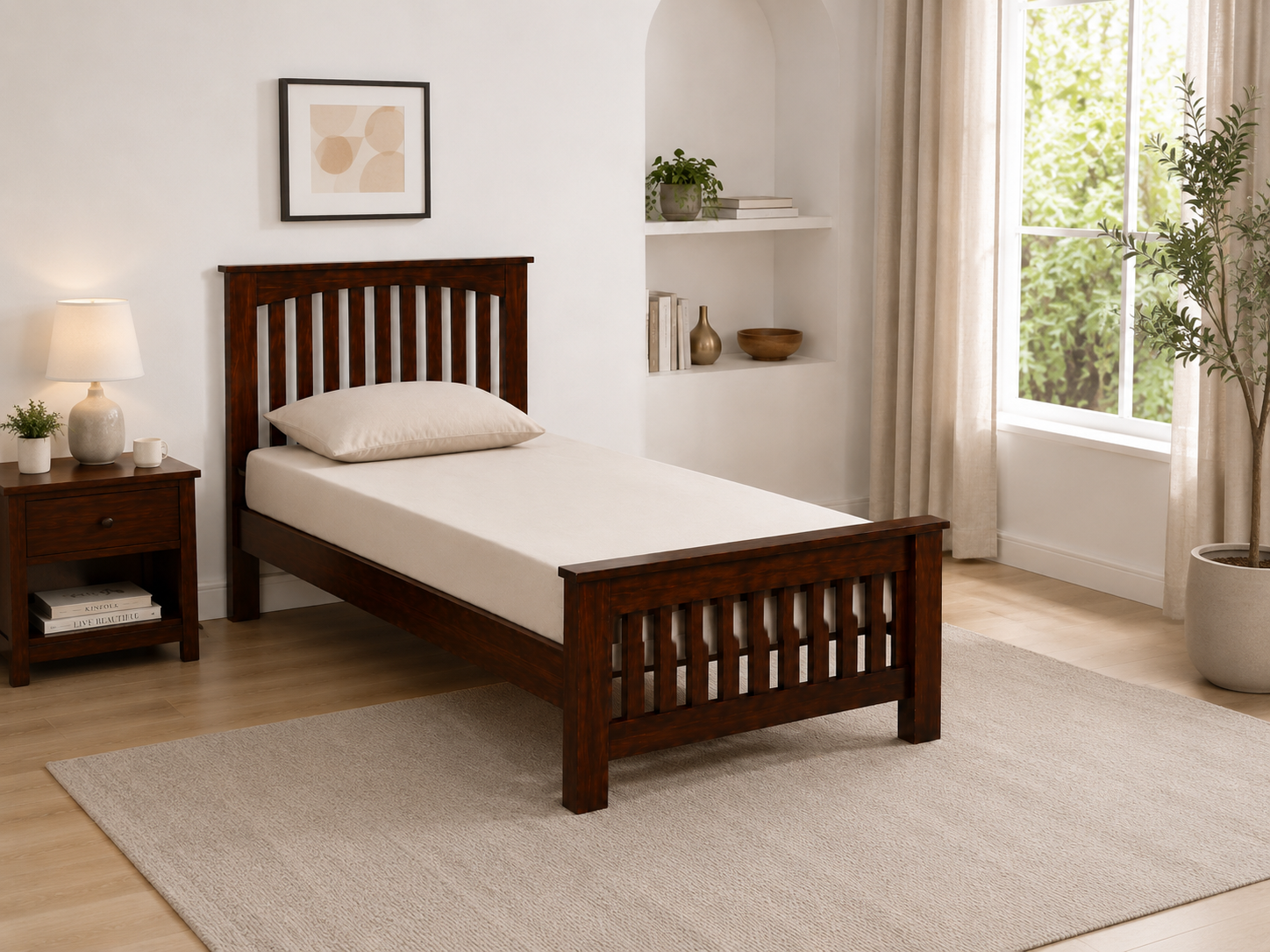 Classic Solid Wood Single Bed