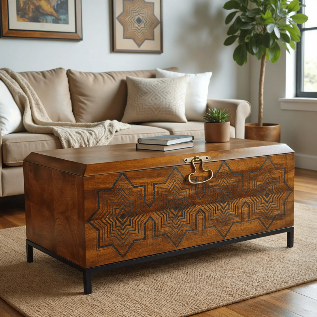 Bahar Trunk Storage Centre table (Sandook)